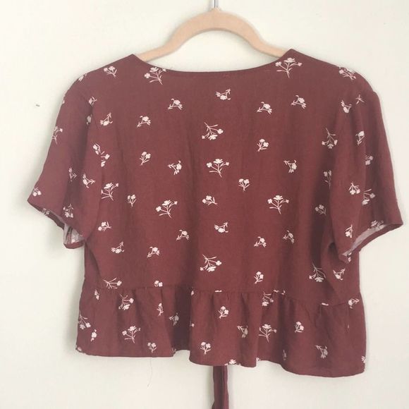 Lottie Moss cropped tie front peplum top sz S - Picture 5 of 5